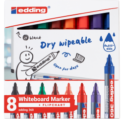 Whiteboardmarker edding 360 rond 1.5-3mm assorti 8 stuks