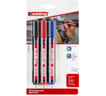 Permanent marker edding 300 bullet 1.5-3mm blister 3 colors