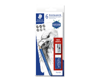 Set crayons Staedtler Design Journey Lumograph avec gomme et taille-crayon gratuits 6 pièces