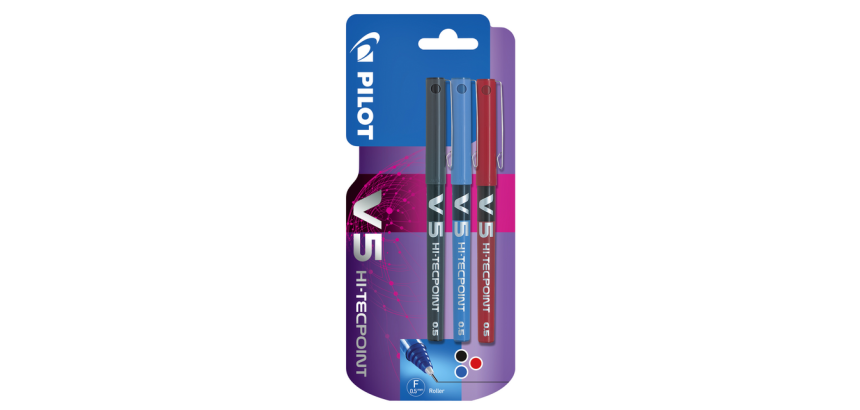 PILOT V-Ball V5 Fine Roller Assorted 3 Pieces