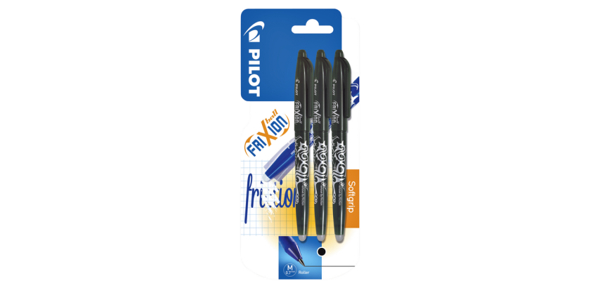 PILOT FriXion Roller Medium Black 3-Pack