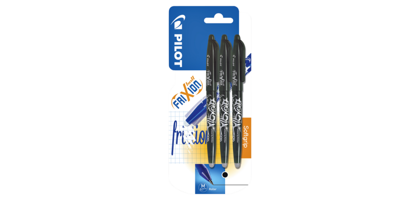 PILOT FriXion Roller Medium Black 3-Pack