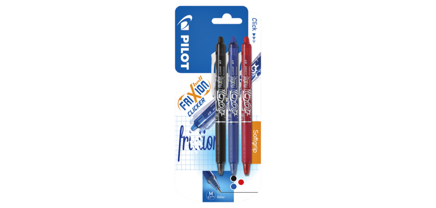 PILOT FriXion Clicker Medium Roller Assorted 3 Pieces