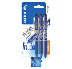 PILOT FriXion Clicker Medium Roller Blue Blister Pack of 3 Pieces