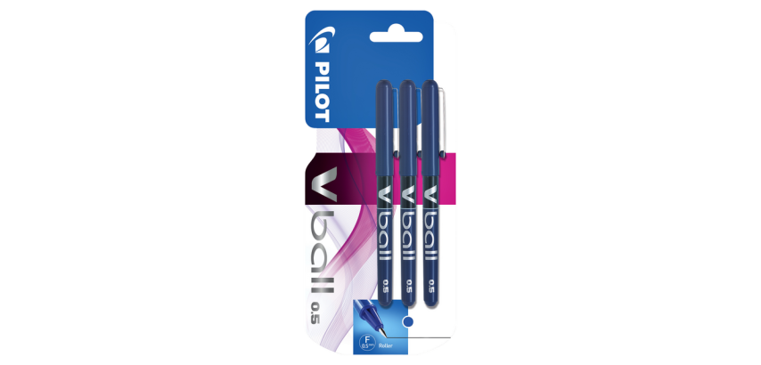 PILOT V-Ball 05 Blue Fine Roller 3 pieces