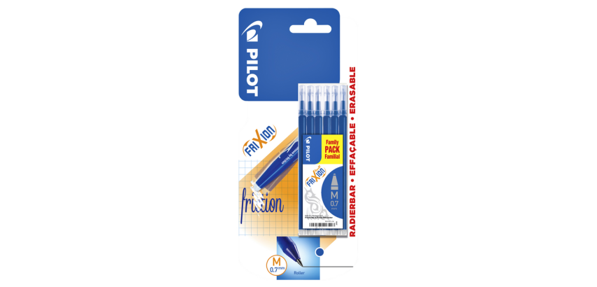 Nachfüllpack PILOT FriXion Medium Blau Blister 6 Stück