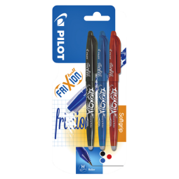 Rollerpen PILOT friXion medium assorti blister à 3 stuks