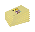 Bloc-mémos Post-it 655 Super Sticky 76x127mm jaune 6 pièces