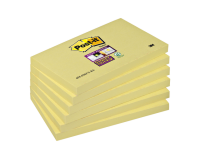 Bloc-mémos Post-it 655 Super Sticky 76x127mm jaune 6 pièces