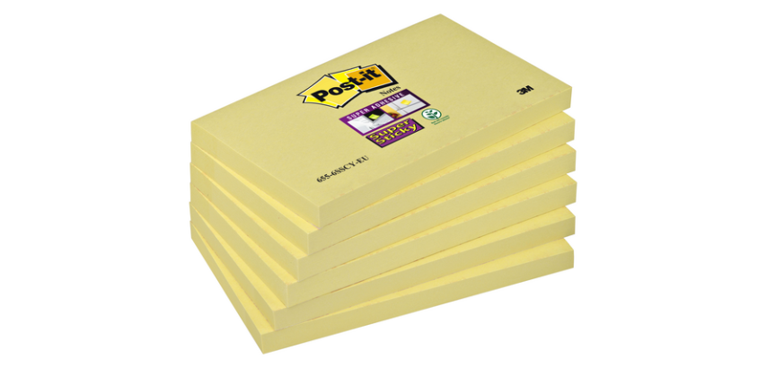 Post-it Super Sticky Notes 655 76x127mm Gelb 6 Stück