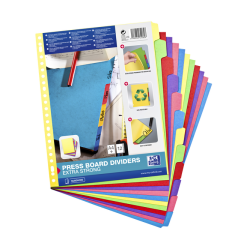Intercalaire Oxford A4+ 23 perforations 12 onglets carton couleur