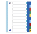Intercalaire Oxford A4+ 11 perforations 1-10 PP couleur