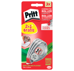 Roller correcteur Pritt Compact Flex 6mmx10m blister 2+1 gratuit