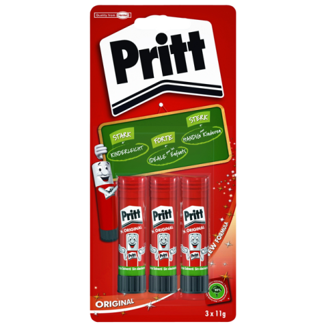 Bâton de colle Pritt Stick Original 11g blister 3 pièces
