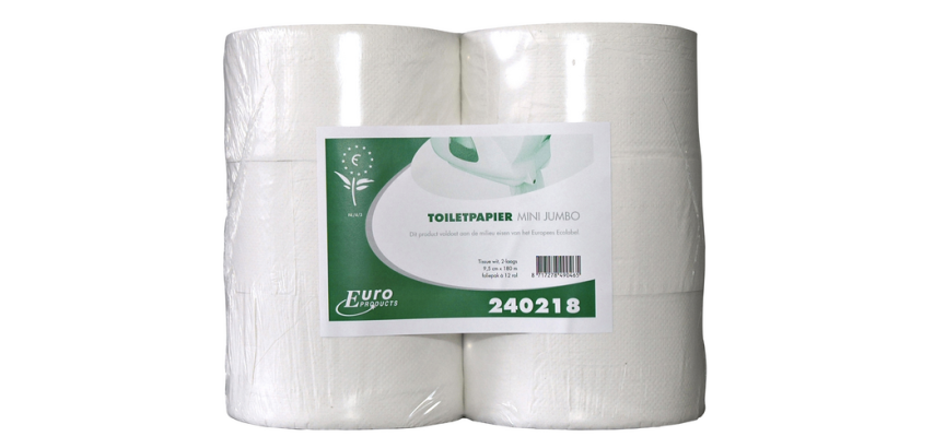 Euro Products Toilettenpapier 240218 Q5 Mini Jumbo Recycelt 2-lagig 180m weiß