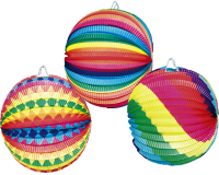 Lampion boule 23cm assorti