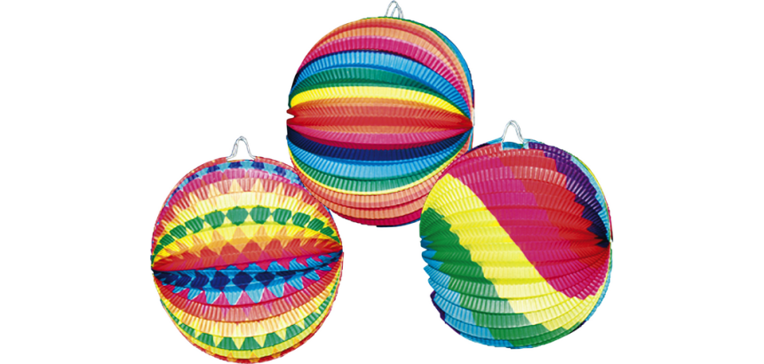 Lampion boule 23cm assorti
