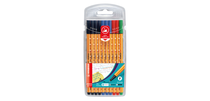 Fineliner STABILO point 88 Office Fin étui 10 pièces assorti