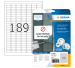 Etiket HERMA 10001 A4 25.4x10mm verwijderbaar wit 4725 etiketten