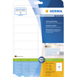 Etiquette HERMA 5075 Premium A4 99,1x33,8mm 400 pièces blanc