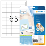 Etiquette HERMA 5027 Premium A4 38,1x21,2mm blanc 1625 pièces