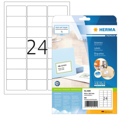 Etiquette HERMA 4500 Premium A4 63,5x33,9mm blanc