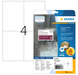 Etiket HERMA 4697 105x148mm weerbestendig wit 100stuks