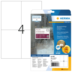 Etiquette HERMA 4697 105x148mm A4 résistante aux intempéries blanc
