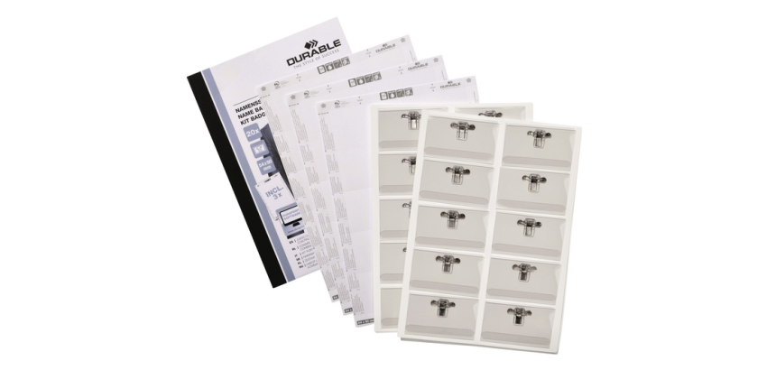 Badge Durable avec pince-combi 54x90mm 20 pièces