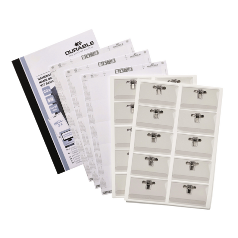 Badge Durable avec pince-combi 54x90mm 20 pièces