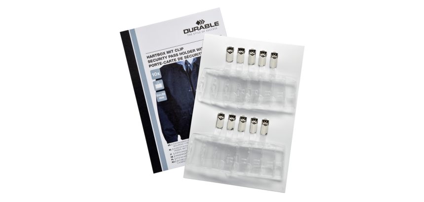 Durable Security Badge Holder with Clip 54x85mm Pack of 10 Pieces