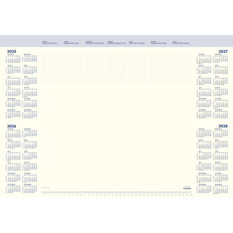 Bloc calendrier sous-main 2025 Brepols Office Mate 7 jours/1 page 41,2x59cm