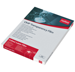 Film rétroprojection transparent Nobo A4 pour imprimante laser couleur 50 pièces