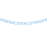 Letterslinger ''Hoera een jongen'' blauw