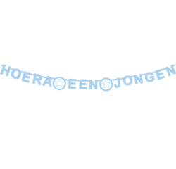 Guirlande lettres "Hoera een jongen" bleu
