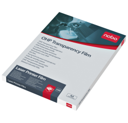 Film rétroprojection transparent Nobo A4 pour imprimantes laser 50 pièces