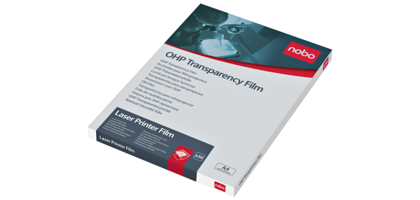 Film rétroprojection transparent Nobo A4 pour imprimantes laser 50 pièces