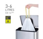 Sac poubelle EKO MDPE type A avec lien coulissant 35x40cm 3-6L blanc 30 pièces
