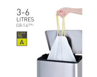 Sac poubelle EKO MDPE type A avec lien coulissant 35x40cm 3-6L blanc 30 pièces
