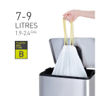 Sac poubelle EKO MDPE type B avec lien coulissant 40x45cm 7-9L blanc 25 pièces