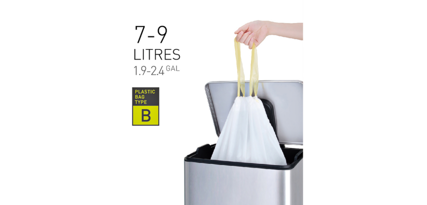EKO MDPE Müllbeutel Typ B mit Kordelzug 40x45cm 7-9L Weiß 25 Stück