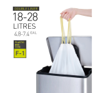 Sac poubelle EKO MDPE type F1 avec lien coulissant 49x38cm 18-28L blanc 20 pièces