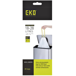Sac poubelle EKO MDPE type F1 avec lien coulissant 18-28L 49x38cm blanc 20 pièces