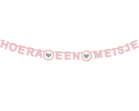 Guirlande texte "Hoera een meisje" rose