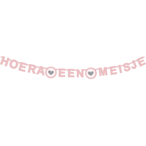 Letterslinger ''Hoera een meisje'' roze