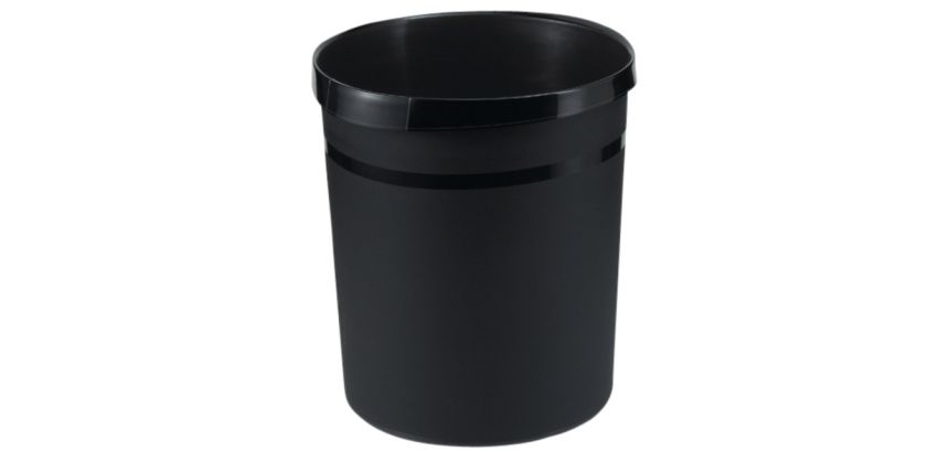 Round 18L black Han Grip wastepaper basket