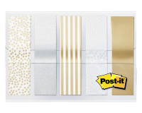 Indextabs Post-it 684 12mmx43mm metallic motief goud zilver 100 tabs