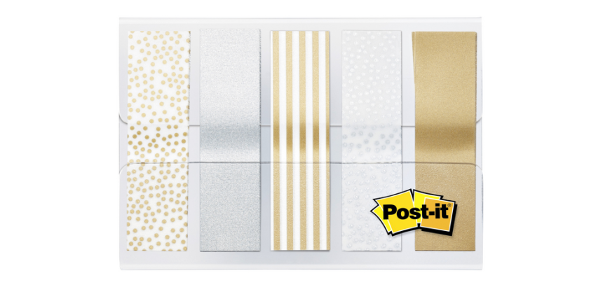 Post-it Lesezeichen 684 12mmx43mm Motiv Metall Gold Silber