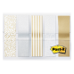 Marques-pages Post-it 684 12mmx43mm motif métallique or argent