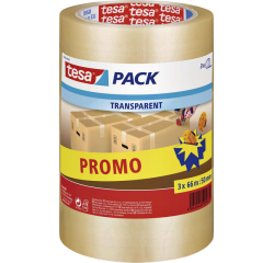 Ruban d' emballage tesapack® 66mx50mm transparant lot promo 3 rouleaux
